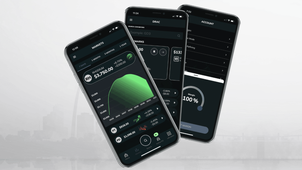 an image of the drac mobile app, three phone screens showing the features